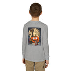 Kids' Halloween Long Sleeve Tee — 'Trick or Treat' Black Cat & Pumpkin Design
