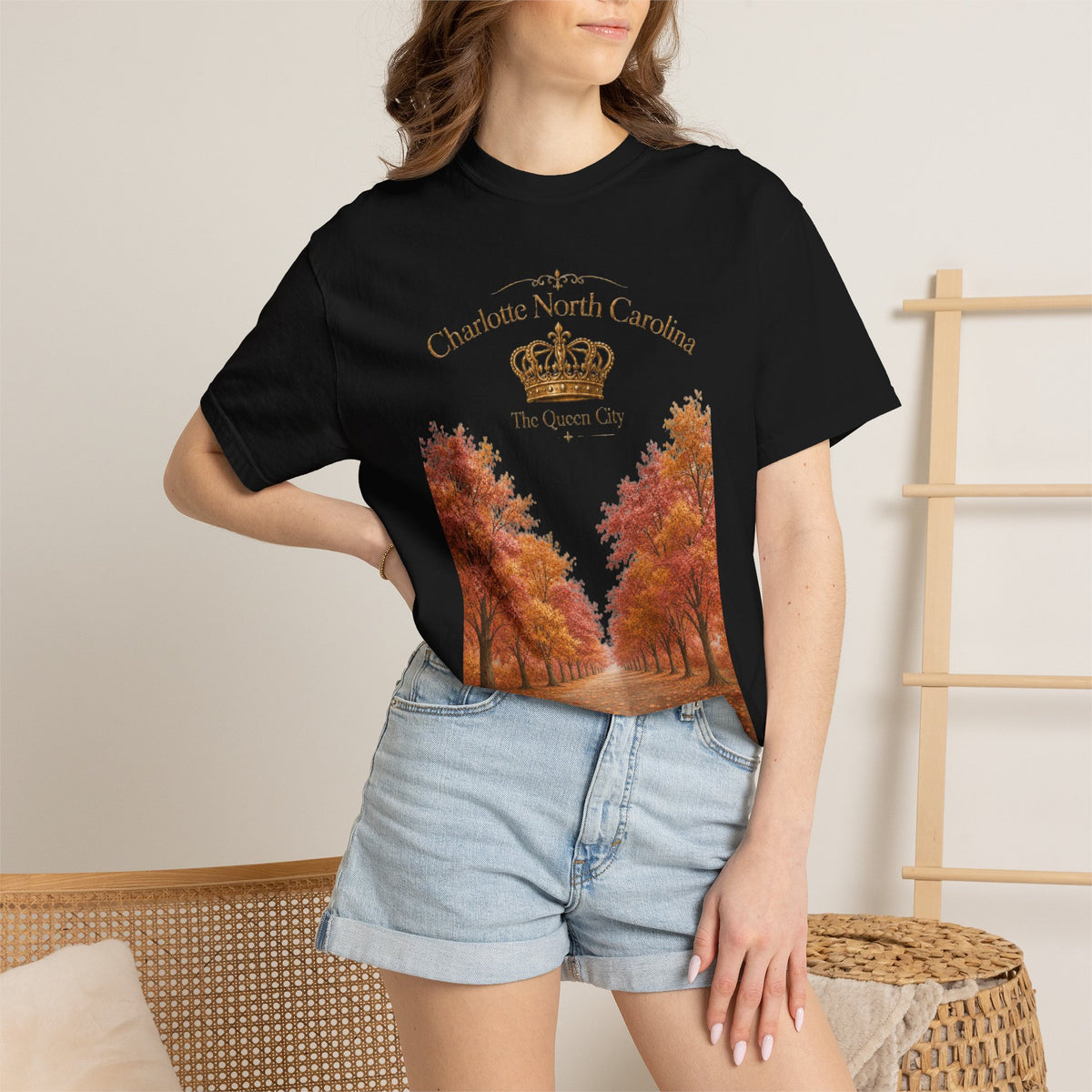 Charlotte North Carolina Autumn Tree Lane T-Shirt