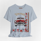 Vintage Classic Car Floral Graphic T-Shirt