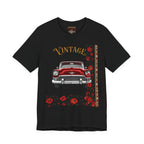 Vintage Classic Car Floral Graphic T-Shirt