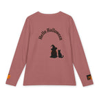 Women’s Halloween Long Sleeve Tee – “It’s Halloween” and “Hello Halloween” Witchy Moon Design