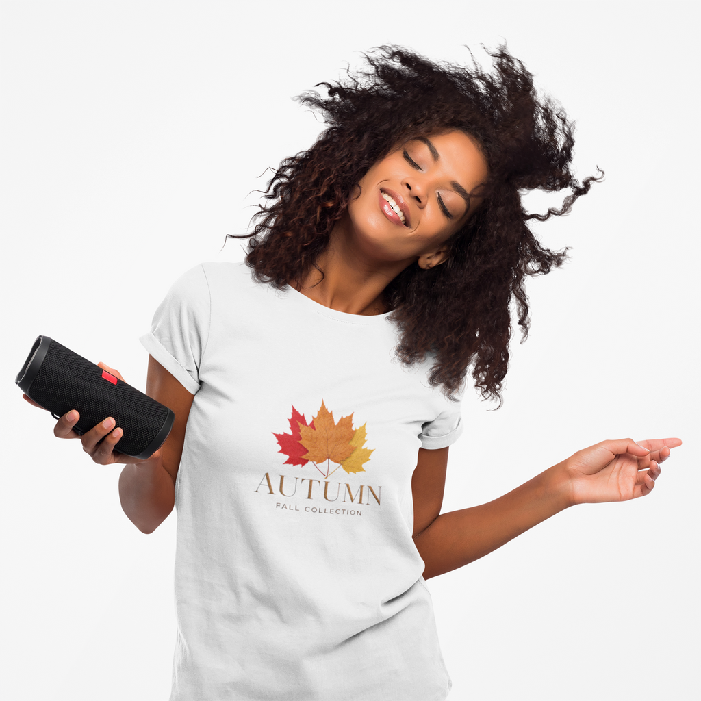 Autumn Leaves Long Sleeve Tee — 'AUTUMN' Maple Graphic Cozy Fall Shirt