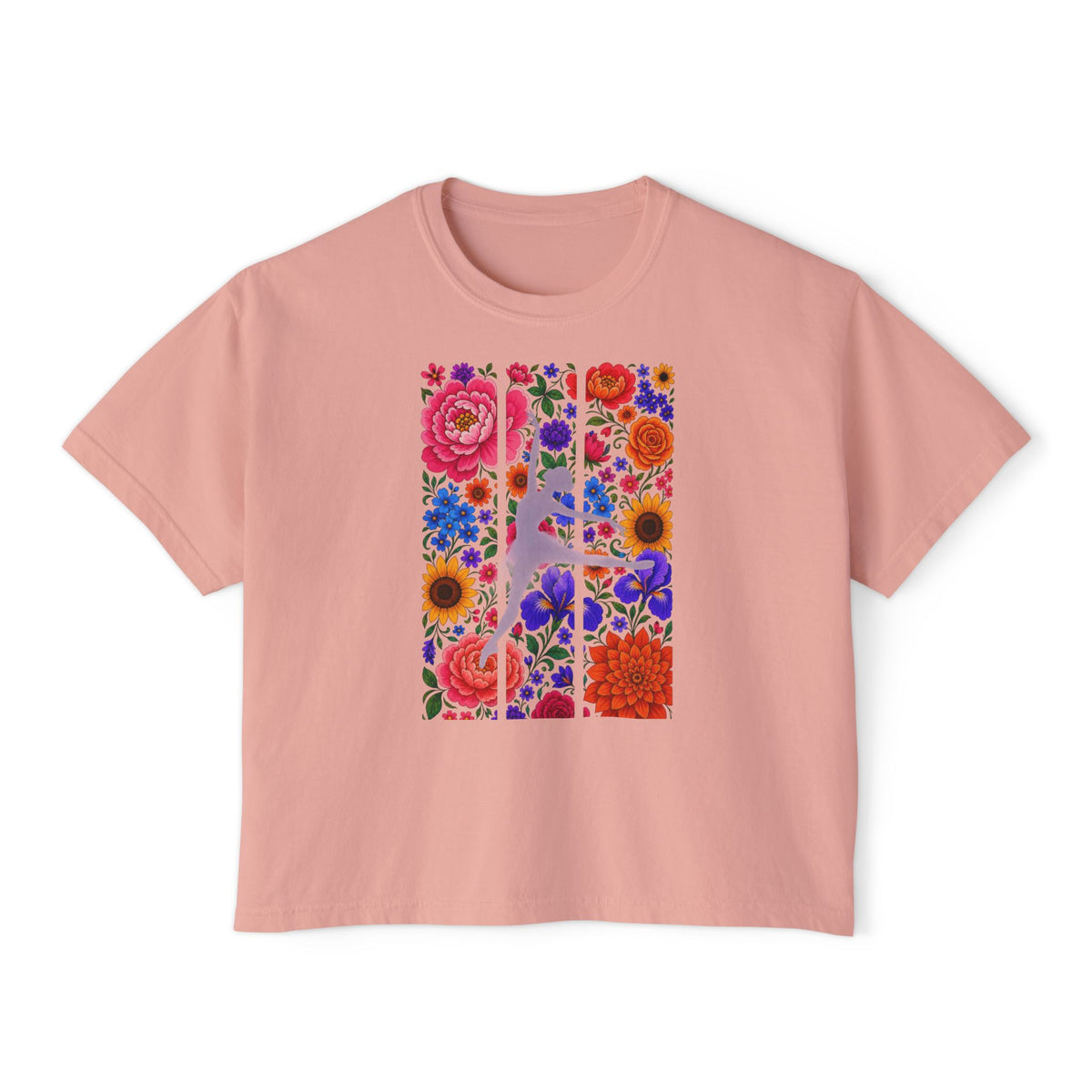 Floral Ballet Dancer Tee | Boxy Crop Shirt