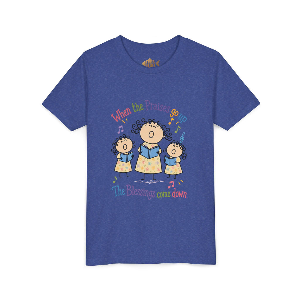 Youth Tee - 'When the Praises Go Up, The Blessings Come Down' Kids Choir Graphic