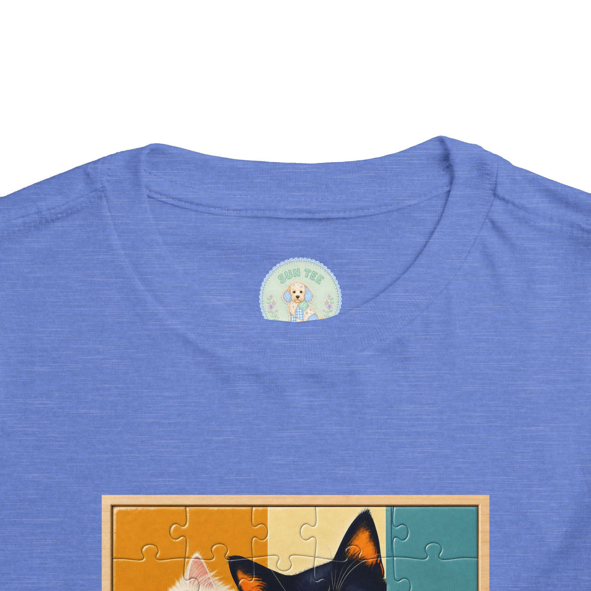Toddler Cat Portrait Tee — Color Block Kittens Short Sleeve