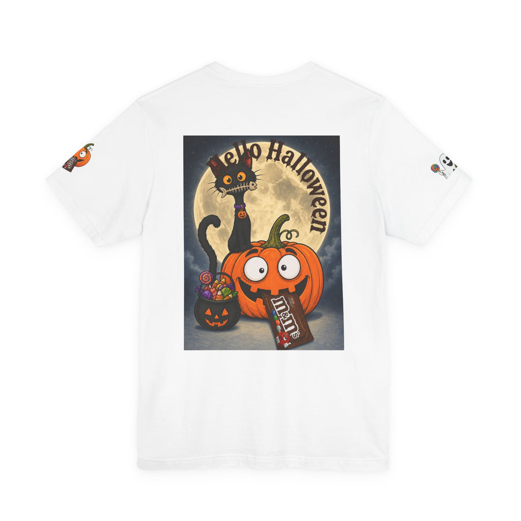 Halloween Cat & Pumpkin Tee — "Trick or Treat" Graphic T-Shirt