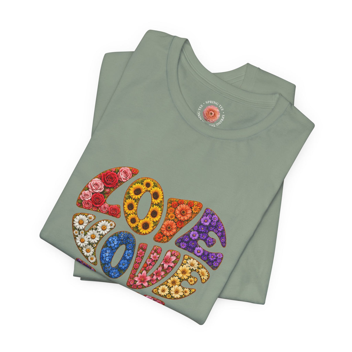 Love Heart Graphic Tee — Retro Psychedelic 'Love' Design