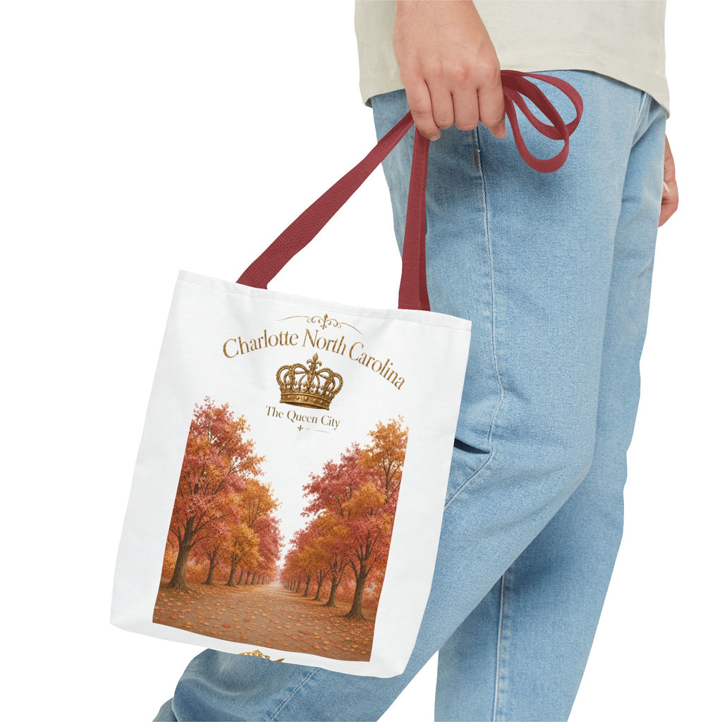 Charlotte North Carolina Autumn Tote Bag — 'The Queen City' Fall Tree Design