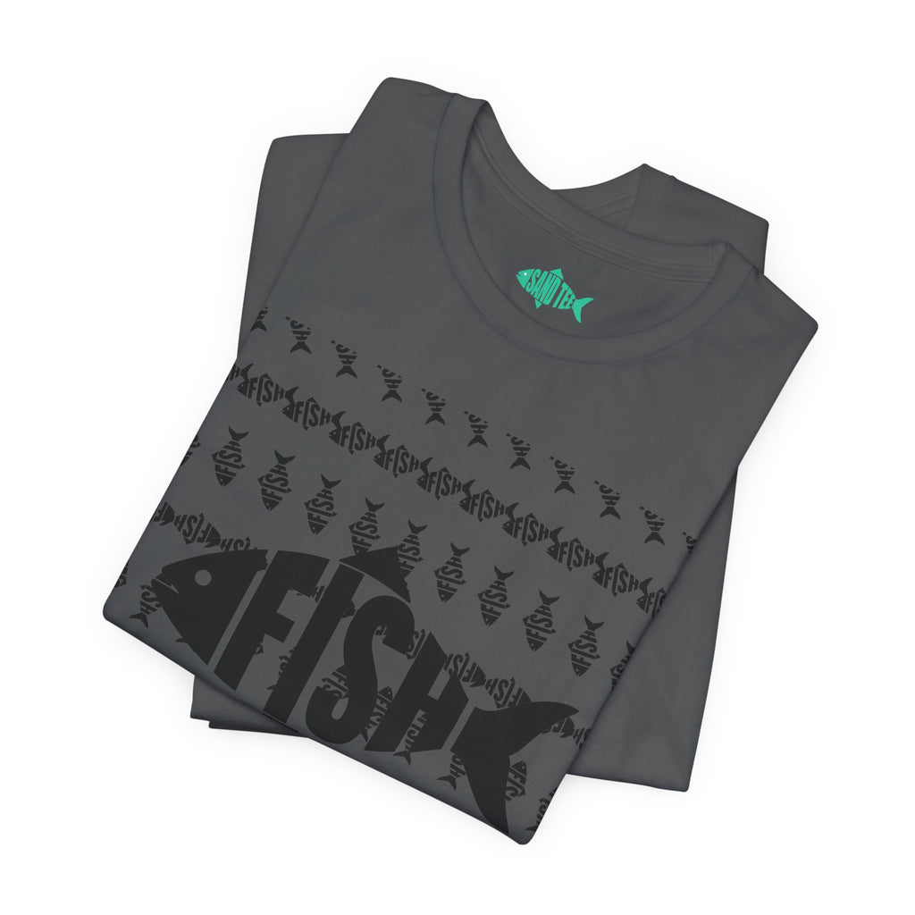 Fish Graphic Tee — 'FISH' Silhouette Fishing Shirt