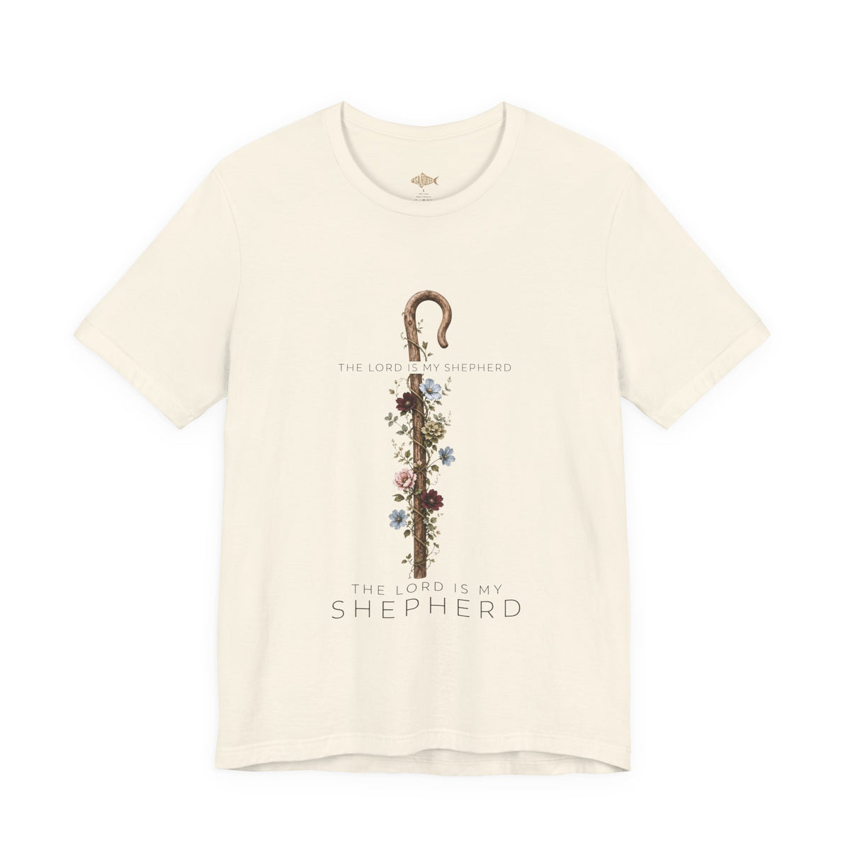 Shepherd Floral Staff T‑Shirt — 'The Lord Is My Shepherd' Faith Tee
