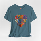 Love Heart Graphic Tee — Retro Psychedelic 'Love' Design
