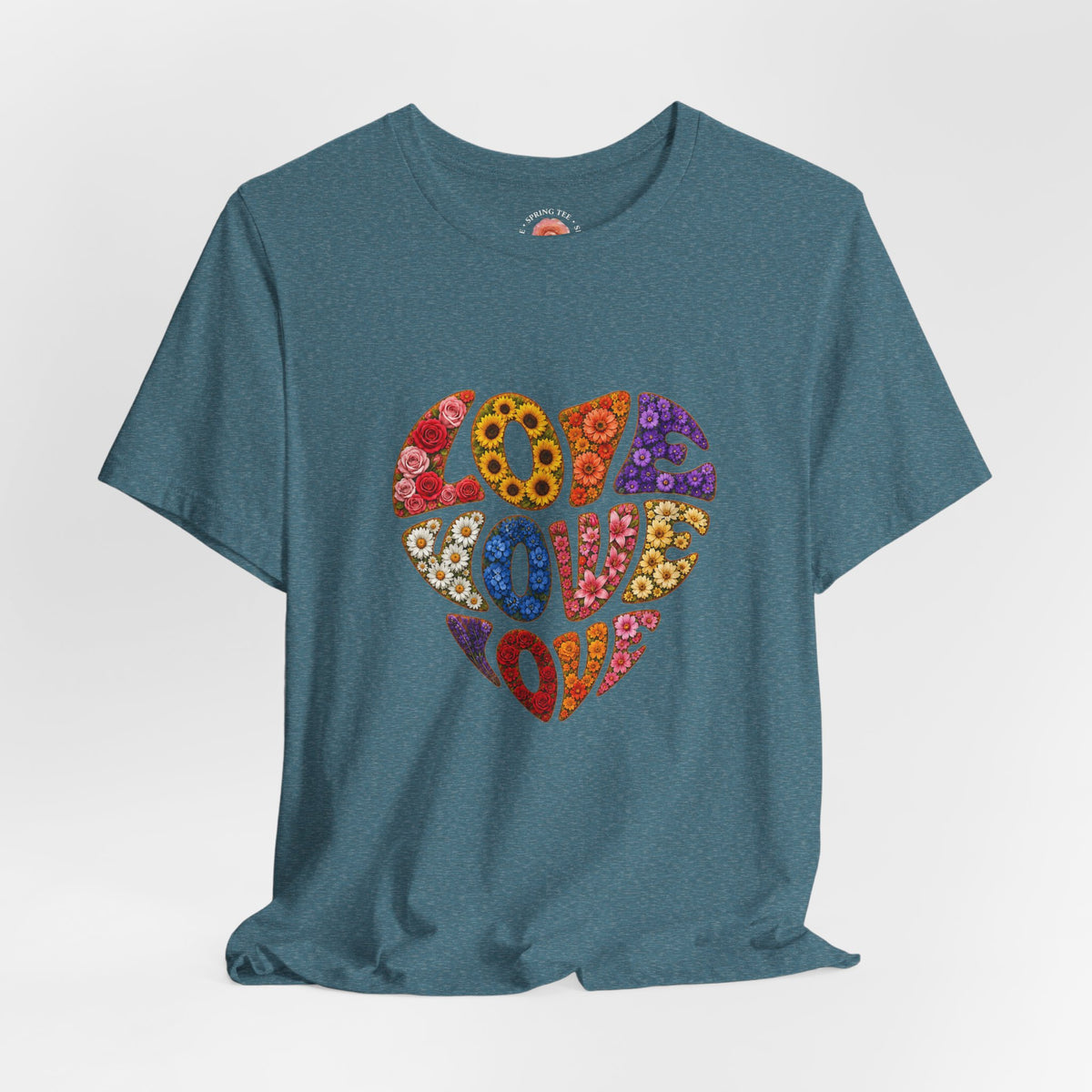 Love Heart Graphic Tee — Retro Psychedelic 'Love' Design
