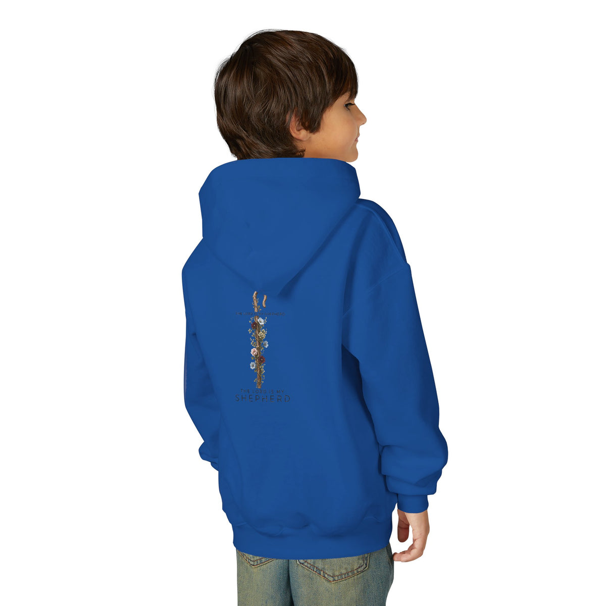 "The Lord Is My Shepherd" -Youth Heavy Blend Hooded Sweatshirt