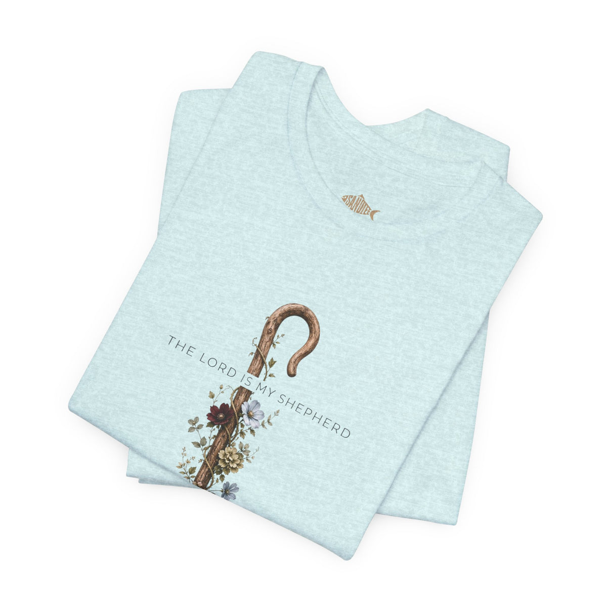 Shepherd Floral Staff T‑Shirt — 'The Lord Is My Shepherd' Faith Tee
