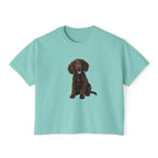 Women's Boxy Tee — Brown Spaniel Dog Graphic T‑Shirt