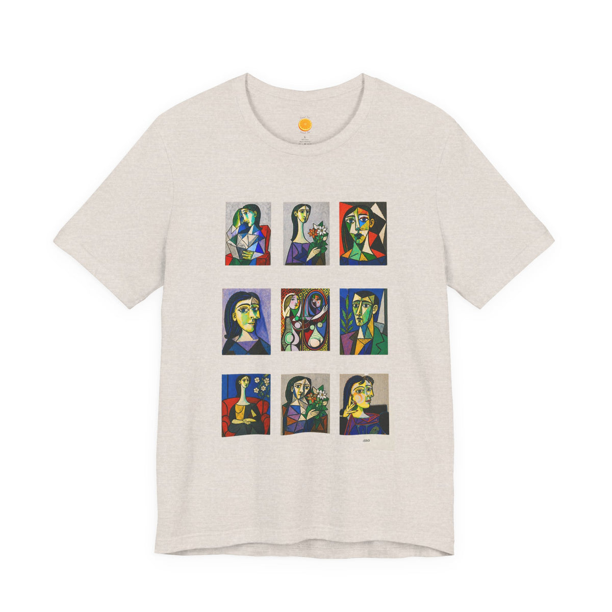 Picasso Portrait Grid T‑Shirt — Colorful Cubist Faces Art Tee