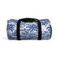 Tropical Blue Toile Duffel Bag — Coastal Palm & Sailboat Weekend Bag