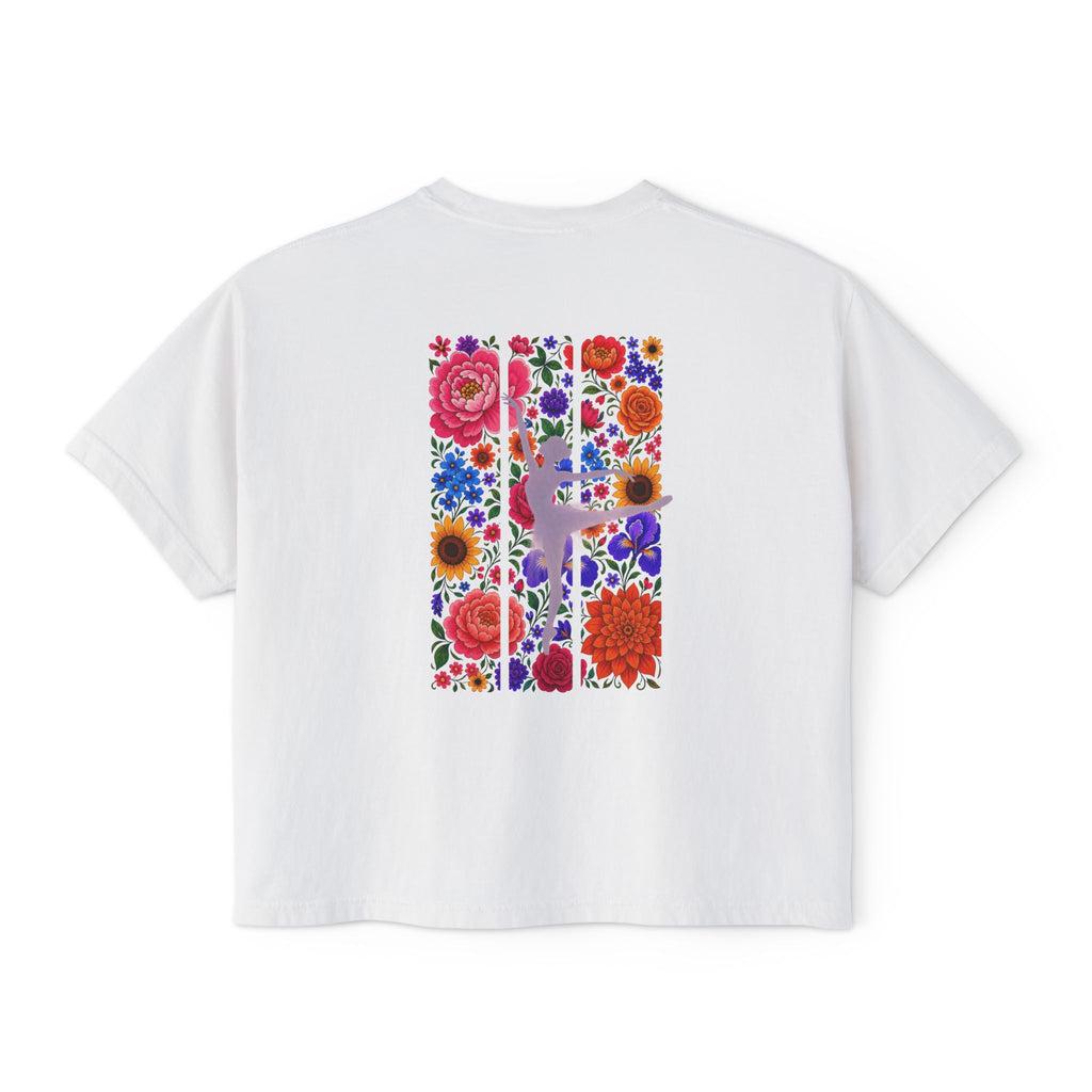 Floral Ballet Dancer Tee | Boxy Crop Shirt