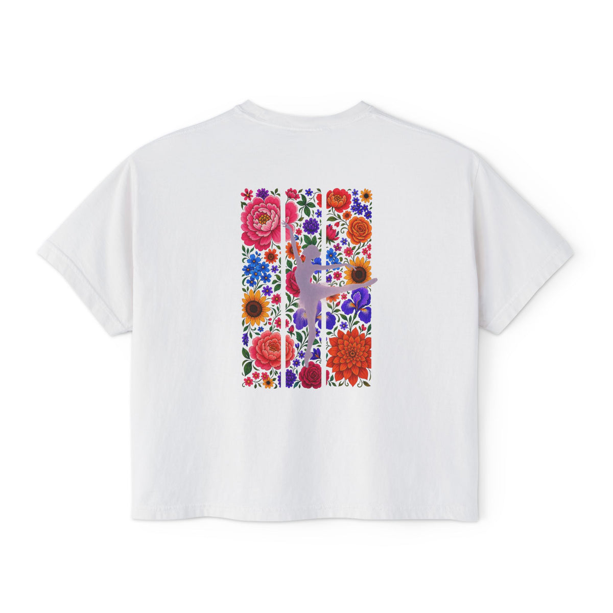 Floral Ballet Dancer Tee | Boxy Crop Shirt