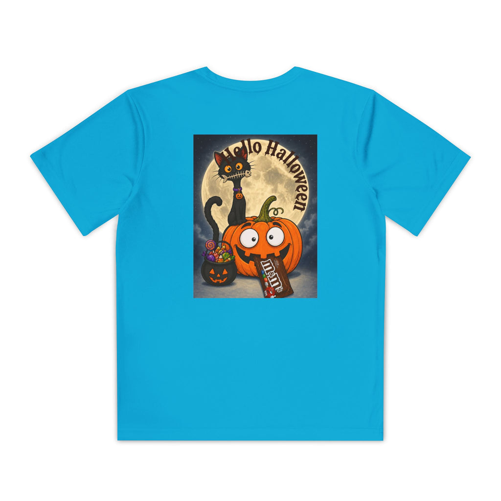 Kids Halloween Trick or Treat T-Shirt — Cute Pumpkin, Ghost & Black Cat Design