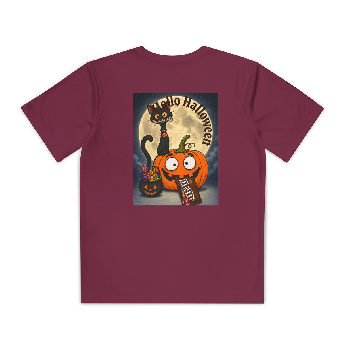 Kids Halloween Trick or Treat T-Shirt — Cute Pumpkin, Ghost & Black Cat Design