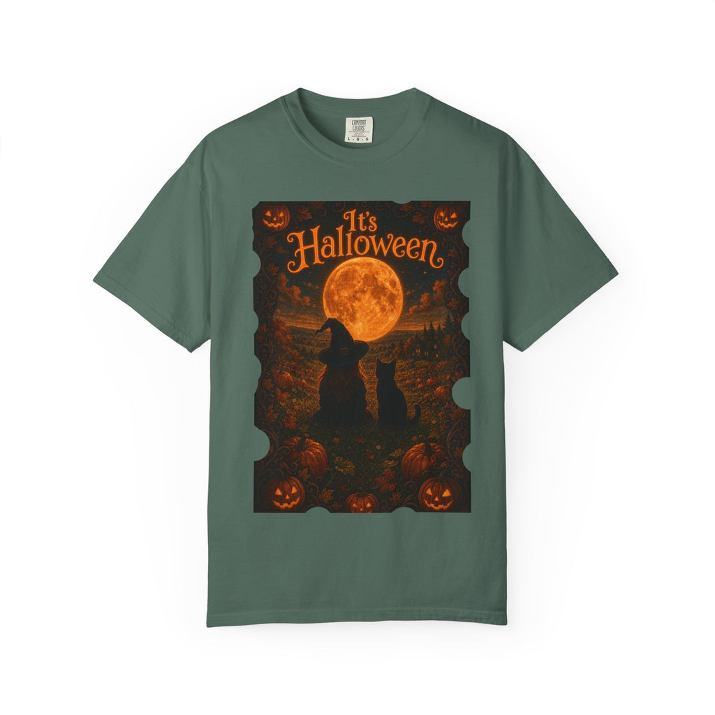 It's Halloween Vintage Moonlit Cat Halloween T-Shirt