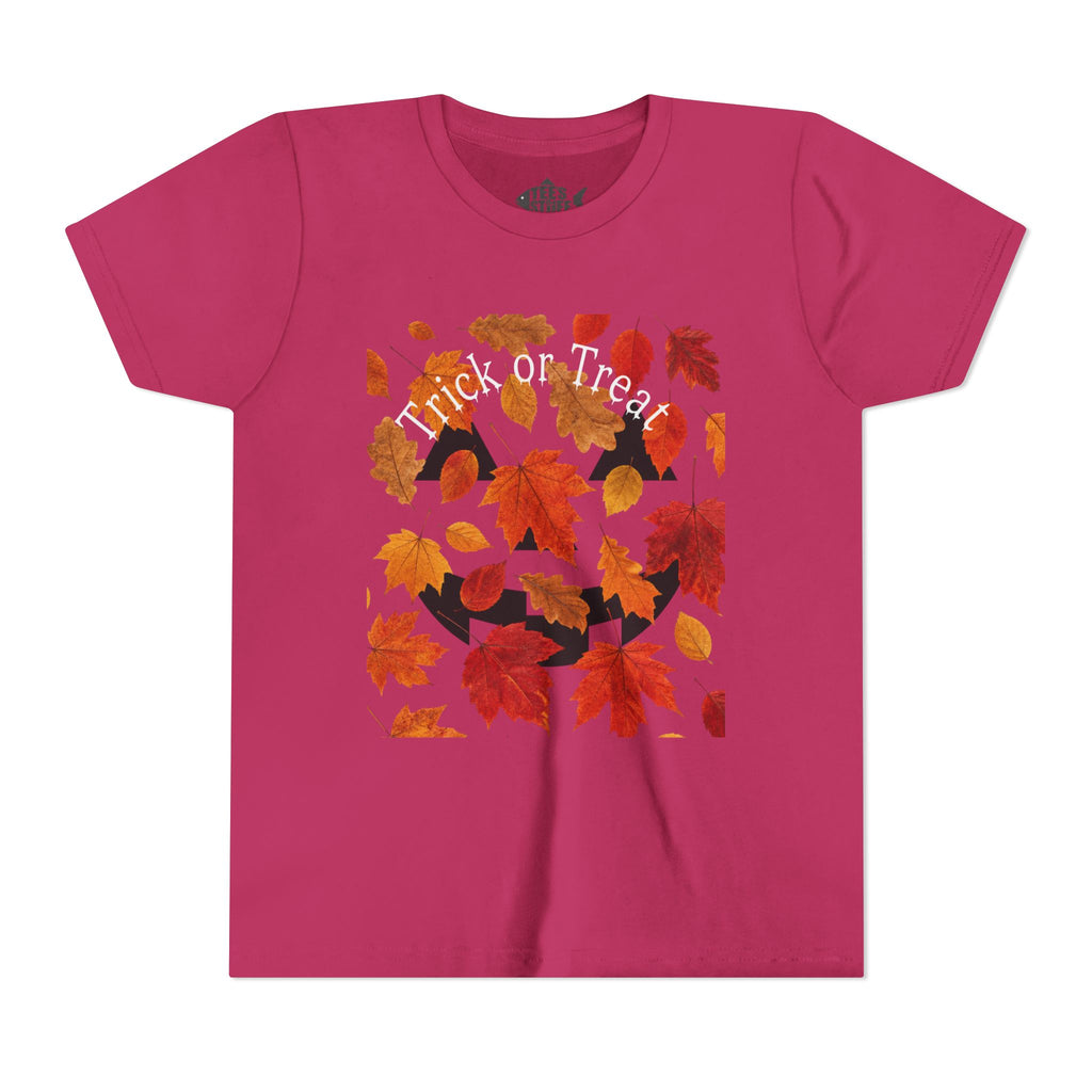 Youth Autumn Falling Leaves Short Sleeve Tee