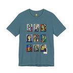 Picasso Portrait Grid T‑Shirt — Colorful Cubist Faces Art Tee