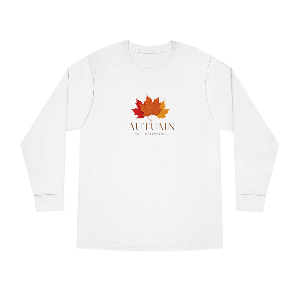 Autumn Leaves Long Sleeve Tee — 'AUTUMN' Maple Graphic Cozy Fall Shirt