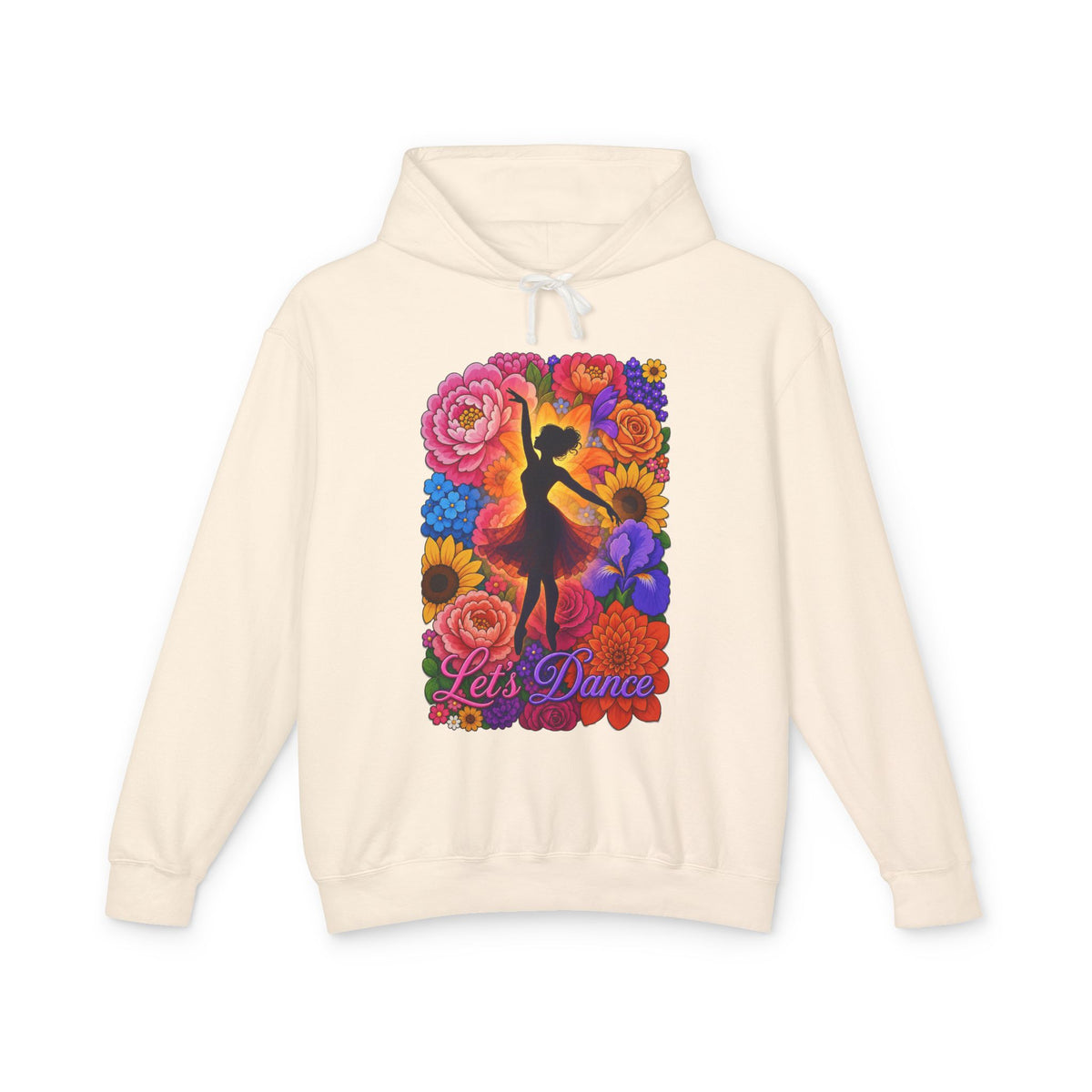 Ballerina flower - Ballet Floral Hoodie — 'Let's Dance' Lightweight Dance Sweatshirt