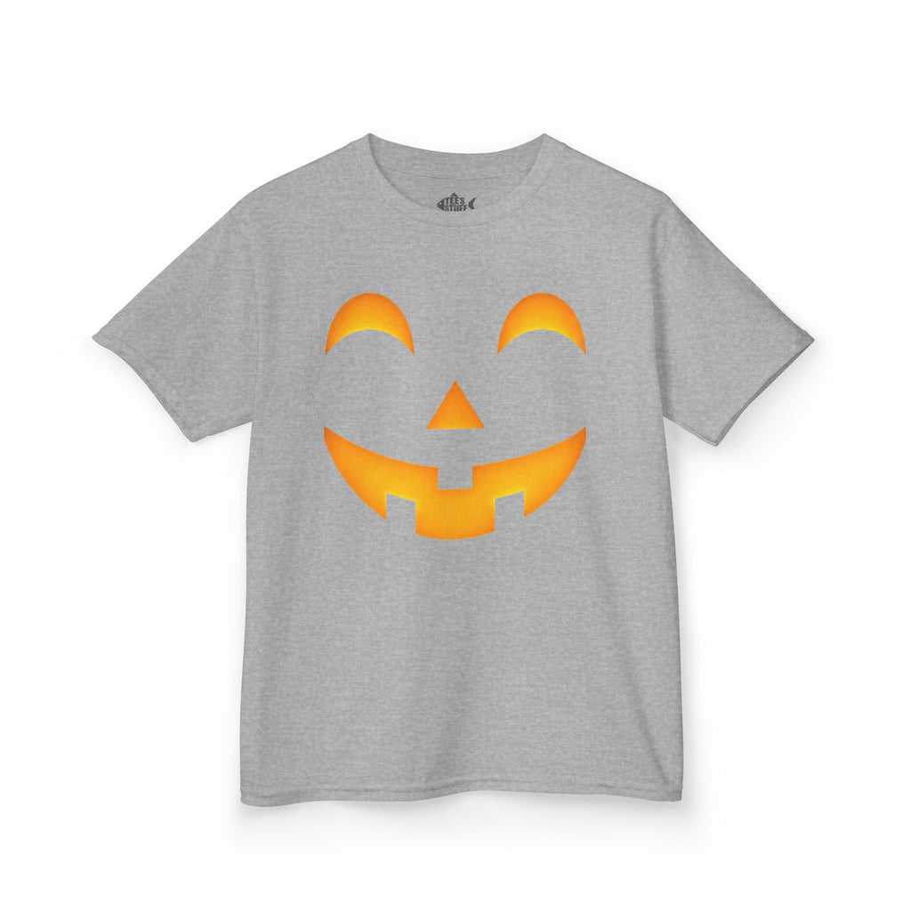 Kids Halloween Pumpkin Face Tee — Cute Jack-O'-Lantern T-Shirt for Children
