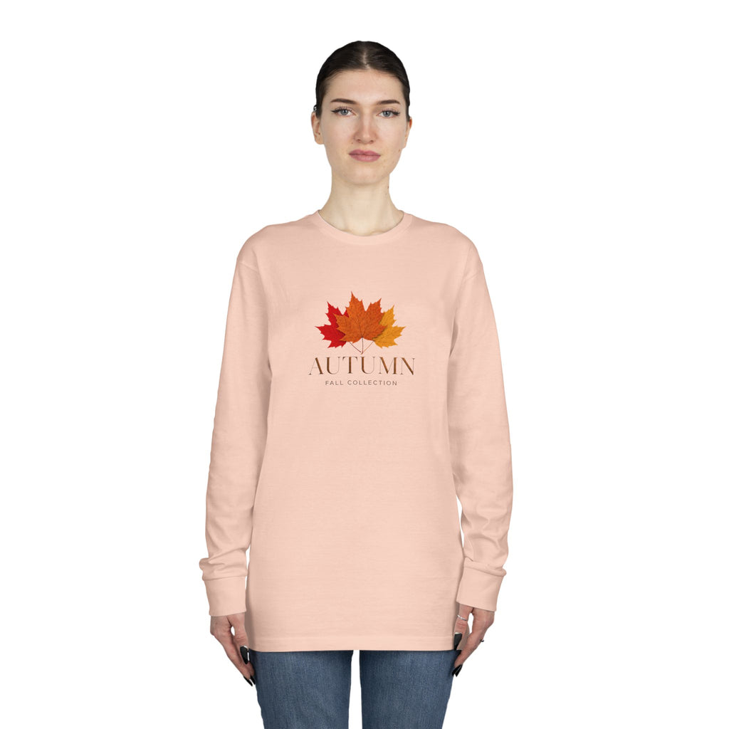 Autumn Leaves Long Sleeve Tee — 'AUTUMN' Maple Graphic Cozy Fall Shirt