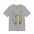 Gingham Dog & Calico Cat Tee — Plaid Pet Illustration T-Shirt