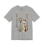 Gingham Dog & Calico Cat Tee — Plaid Pet Illustration T-Shirt