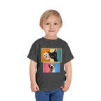 Toddler Cat Portrait Tee — Color Block Kittens Short Sleeve