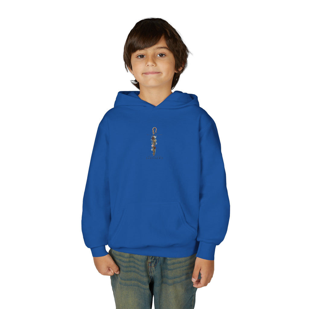 "The Lord Is My Shepherd" -Youth Heavy Blend Hooded Sweatshirt