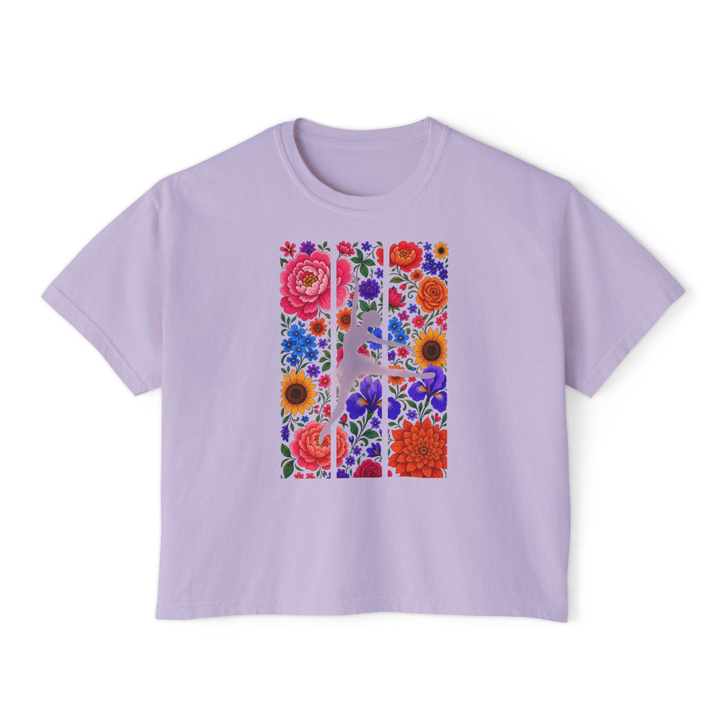 Floral Ballet Dancer Tee | Boxy Crop Shirt
