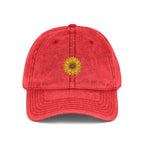 Sunflower Embroidered Vintage Cap