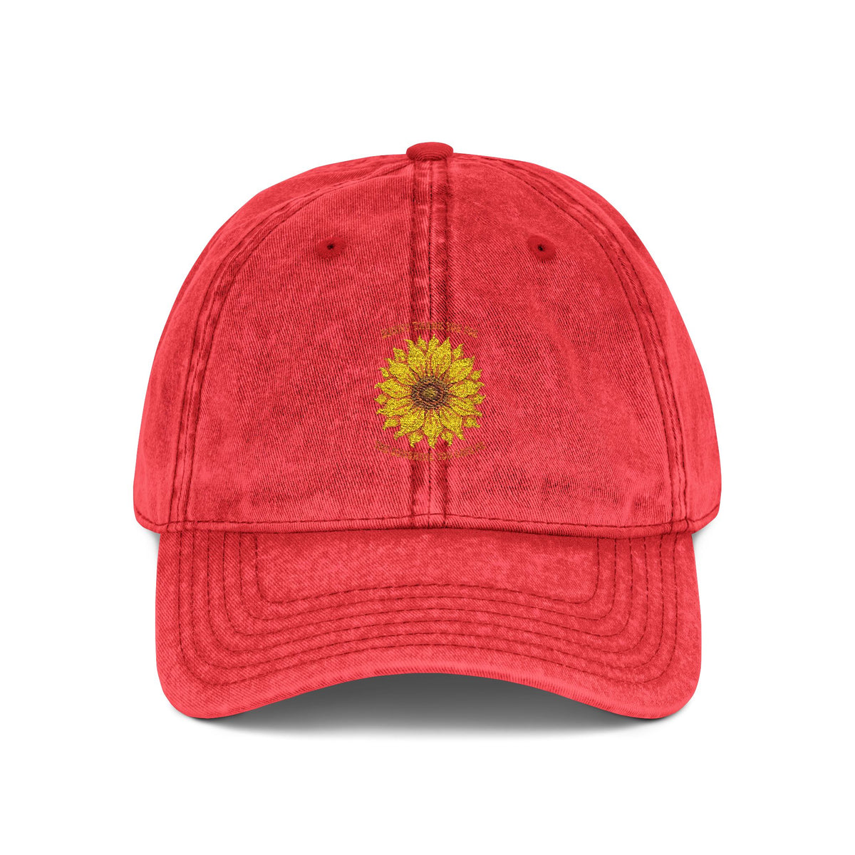 Sunflower Embroidered Vintage Cap