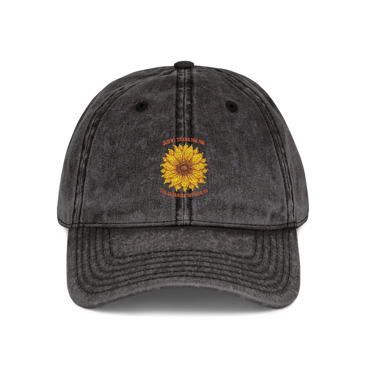 Sunflower Embroidered Vintage Cap