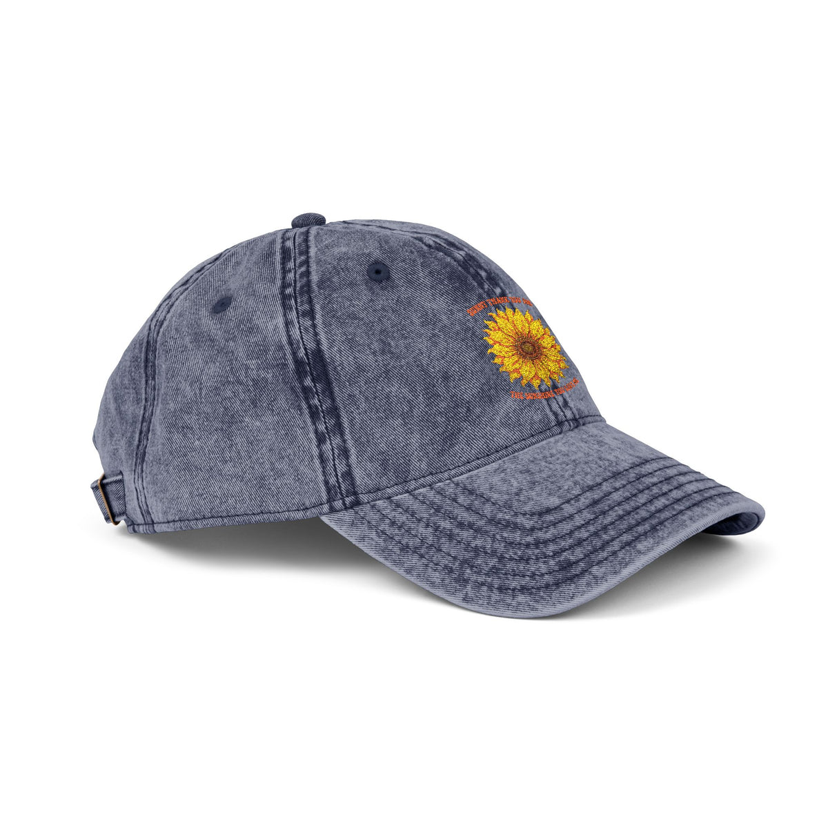 Sunflower Embroidered Vintage Cap