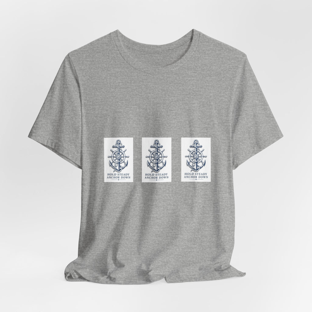 Nautical Anchor Trio T-Shirt — Vintage Navy Boat Crew Graphic Tee