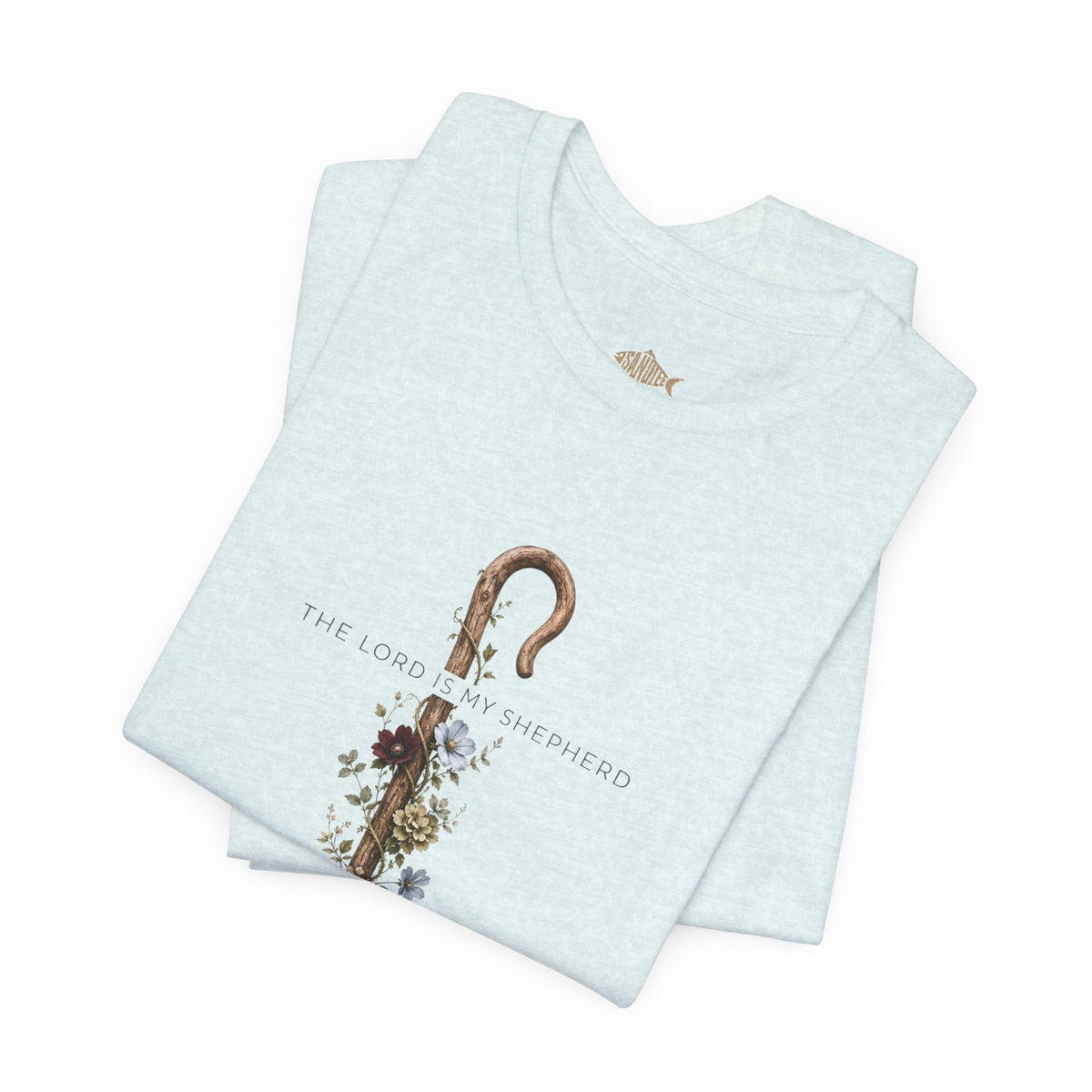 Shepherd Floral Staff T‑Shirt — 'The Lord Is My Shepherd' Faith Tee