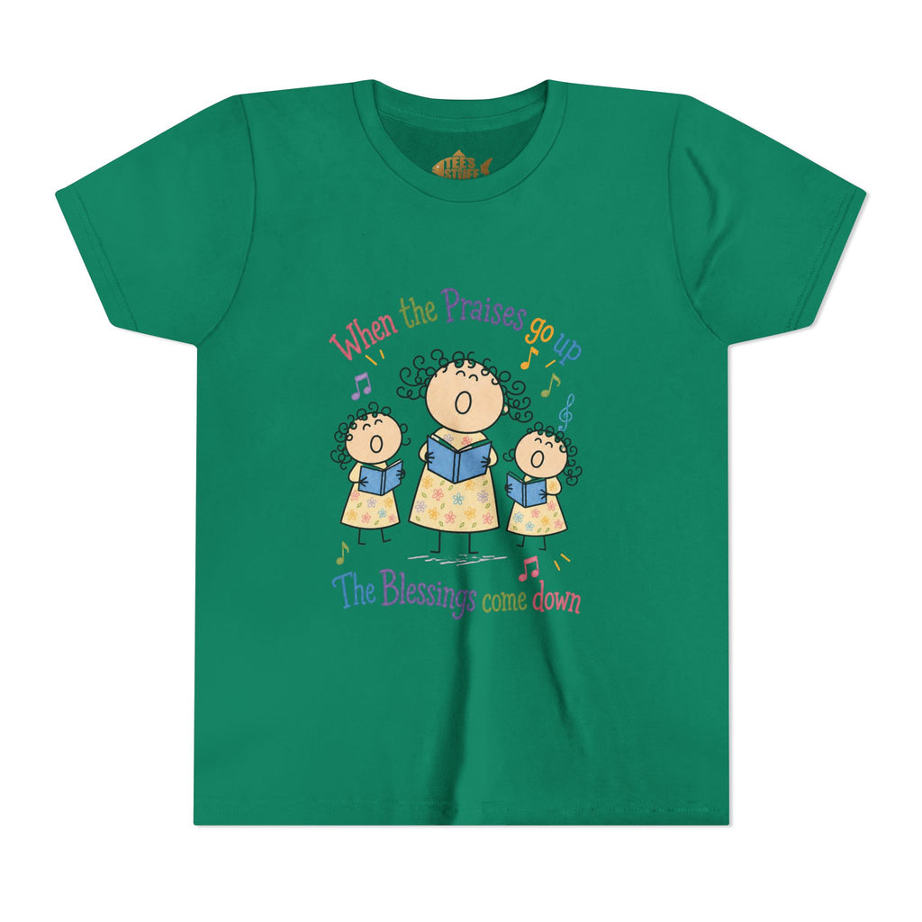 Youth Tee - 'When the Praises Go Up, The Blessings Come Down' Kids Choir Graphic