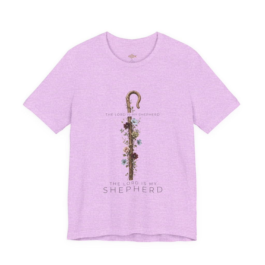 Shepherd Floral Staff T‑Shirt — 'The Lord Is My Shepherd' Faith Tee