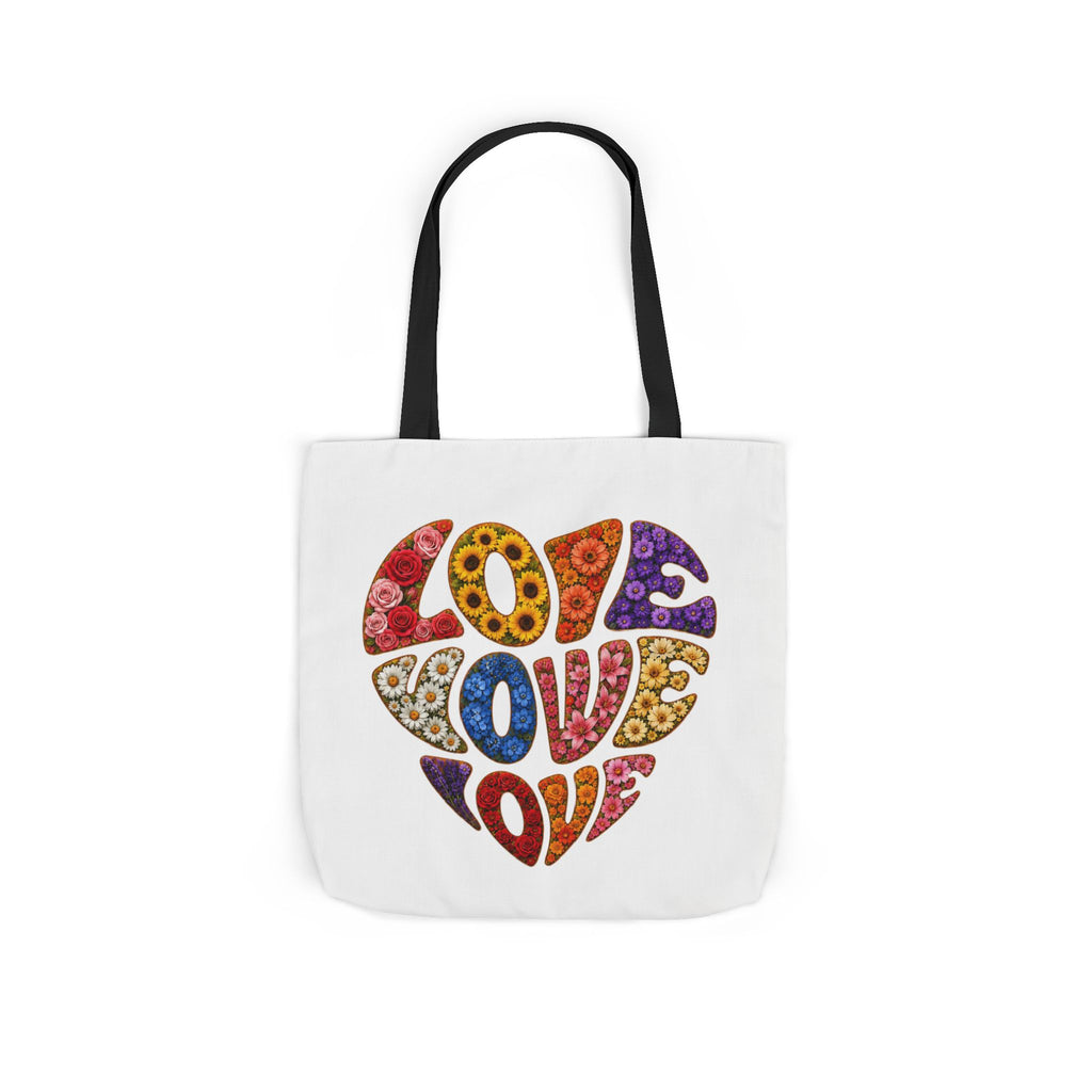 Love Heart Canvas Tote Bag — Colorful Retro ‘LOVE’ Design