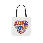 Love Heart Canvas Tote Bag — Colorful Retro ‘LOVE’ Design