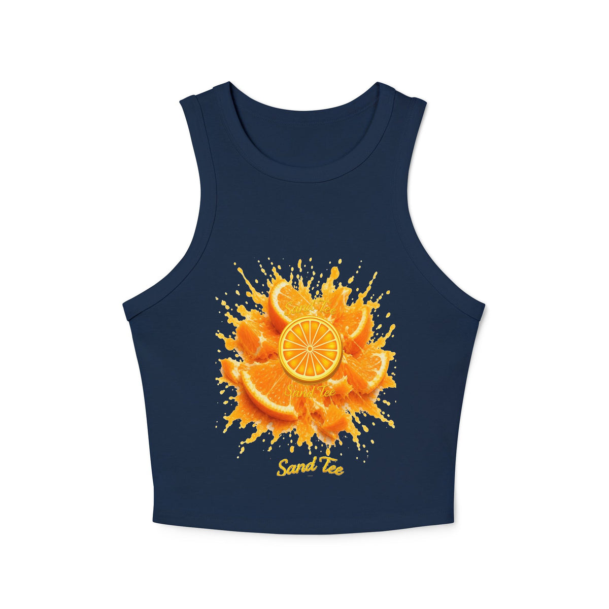 Orange Slice Splash Racer Tank Top | Citrus Fruit Graphic