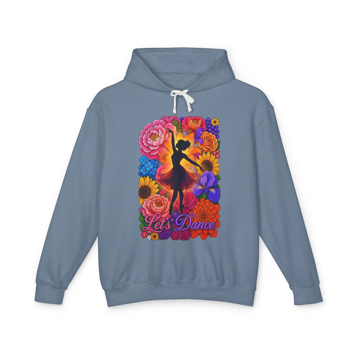 Ballerina flower - Ballet Floral Hoodie — 'Let's Dance' Lightweight Dance Sweatshirt
