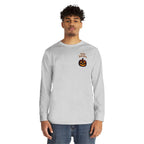 Halloween Cat Long Sleeve Tee — 'Hello Halloween' Jack-O'-Lantern Graphic